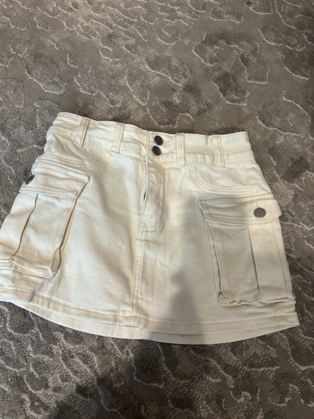 SHEIN Cream denim Cargo Pocket Mini Skirt size xs